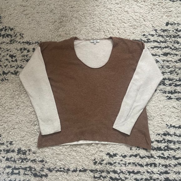 Madewell Kimball Colorblock Sweater - Tan - SZ L - Picture 2 of 5